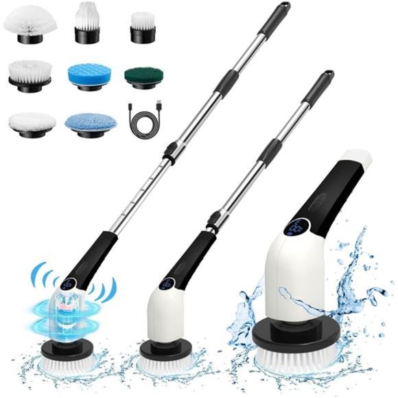Electric Spin Scrubber, 2024 New Cordless Voice Prompt Shower Cleaning Brush - Picture 1 of 7